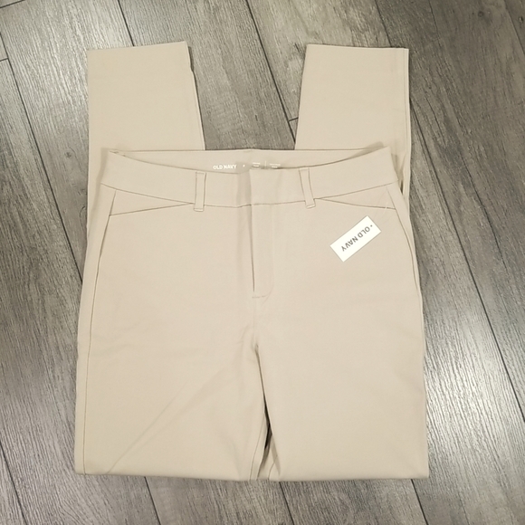 Old Navy Women's Size 8 High Waisted Pixie Pants Cream Full Length - Picture 6 of 11